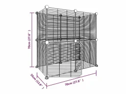 Transportín De Paseo Para Animales|Jaula para mascotas de 12 paneles puerta acero 35x35cm ES435049