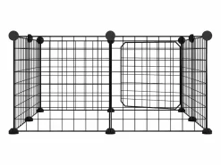 Transportín De Paseo Para Animales|Jaula para mascotas de 8 paneles con puerta acero 35x35cm ES726116