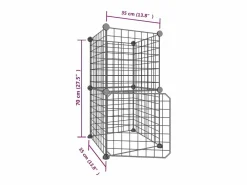 Transportín De Paseo Para Animales|Jaula para mascotas de 8 paneles con puerta acero 35x35cm ES498674