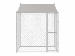 Clicnbuy Jaula para perro 200 x 200 x 258 cm acero y PE Plateado Outlet