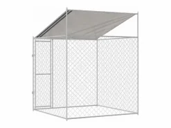 Clicnbuy Jaula para perro 200 x 200 x 258 cm acero y PE Plateado Outlet
