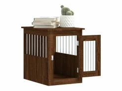 Transportín De Paseo Para Animales|Jaula para perros madera de ingeniería roble marrón 45x62x59 cm ES752501