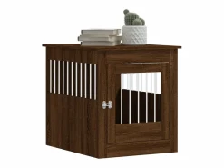 Transportín De Paseo Para Animales|Jaula para perros madera ingeniería roble marrón 64,5x80x71 cm ES334244