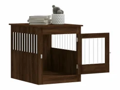 Transportín De Paseo Para Animales|Jaula para perros madera ingeniería roble marrón 64,5x80x71 cm ES334244
