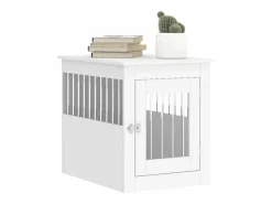 Jaula para perros madera de ingeniería 55x75x65 cm ES433657 Blanco New