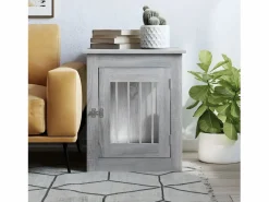 Jaula para perros madera de ingeniería Sonoma 55x75x65 cm ES151572 Gris Best