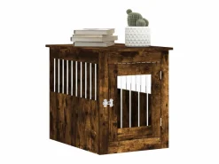 Transportín De Paseo Para Animales|Jaula para perros madera ingeniería roble ahumado 55x75x65 cm ES202367