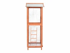 Jaula para pájaros madera maciza de abeto 68x62x166 cm ES108238 Marru00f3n Hot