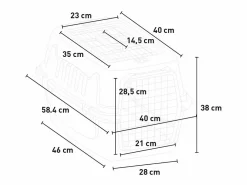 AHD Jaula transportín rígido para animales con almohadilla 40 x 58 x 38 Rexxy L Multicolor Best