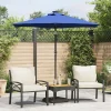 Garden Furniture Sombrilla|Jeanerette Sombrilla de jardín con poste de acero azul 225x225x212 cm