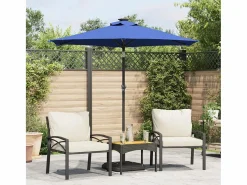 Garden Furniture Sombrilla|Jeanerette Sombrilla de jardín con poste de acero azul 225x225x212 cm