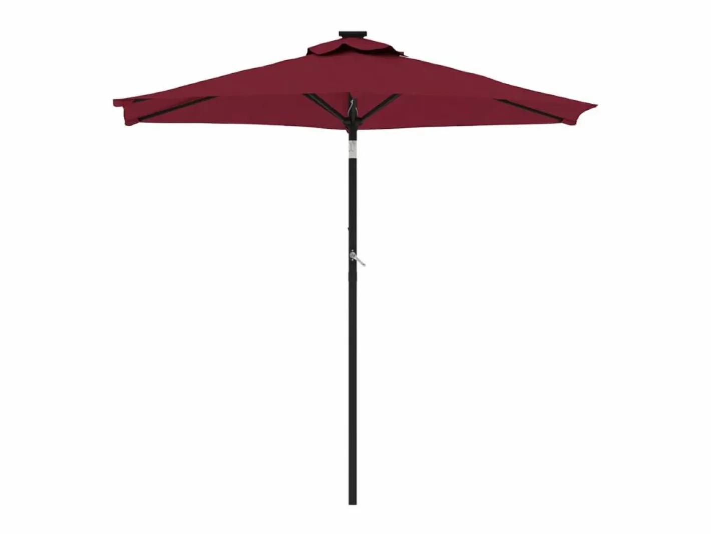 Jeanerette Sombrilla de jardín con poste de acero burdeos 225x225x212 cm^Garden Furniture Outlet
