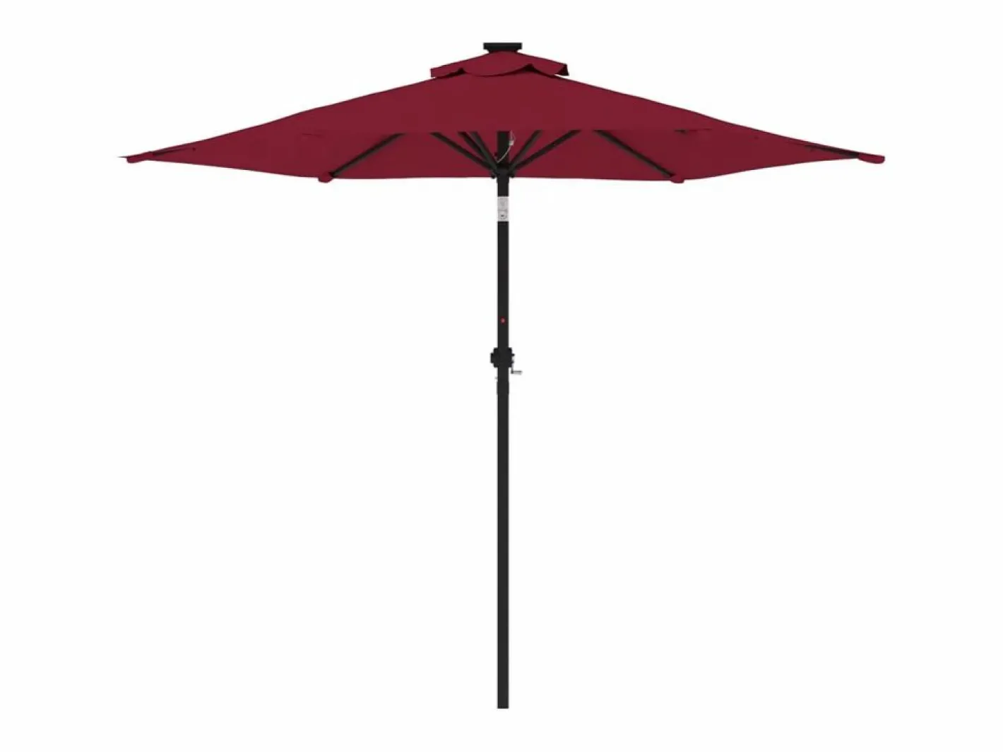 Jeanerette Sombrilla de jardín con poste de acero burdeos 225x225x212 cm^Garden Furniture Outlet