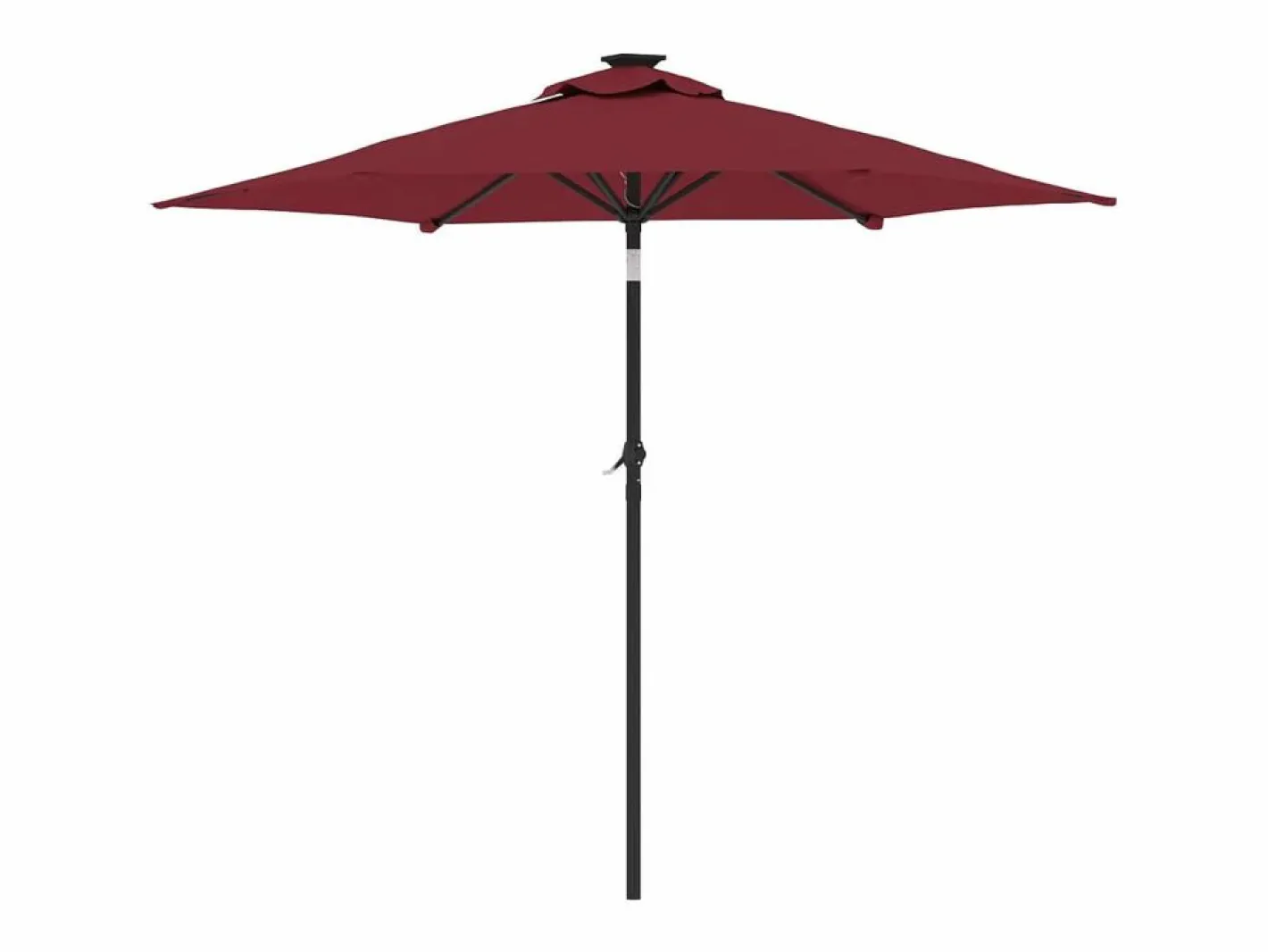 Jeanerette Sombrilla de jardín con poste de acero burdeos 225x225x212 cm^Garden Furniture Outlet