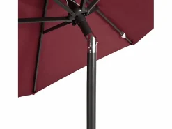 Jeanerette Sombrilla de jardín con poste de acero burdeos 225x225x212 cm^Garden Furniture Outlet