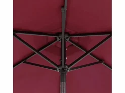 Jeanerette Sombrilla de jardín con poste de acero burdeos 225x225x212 cm^Garden Furniture Outlet