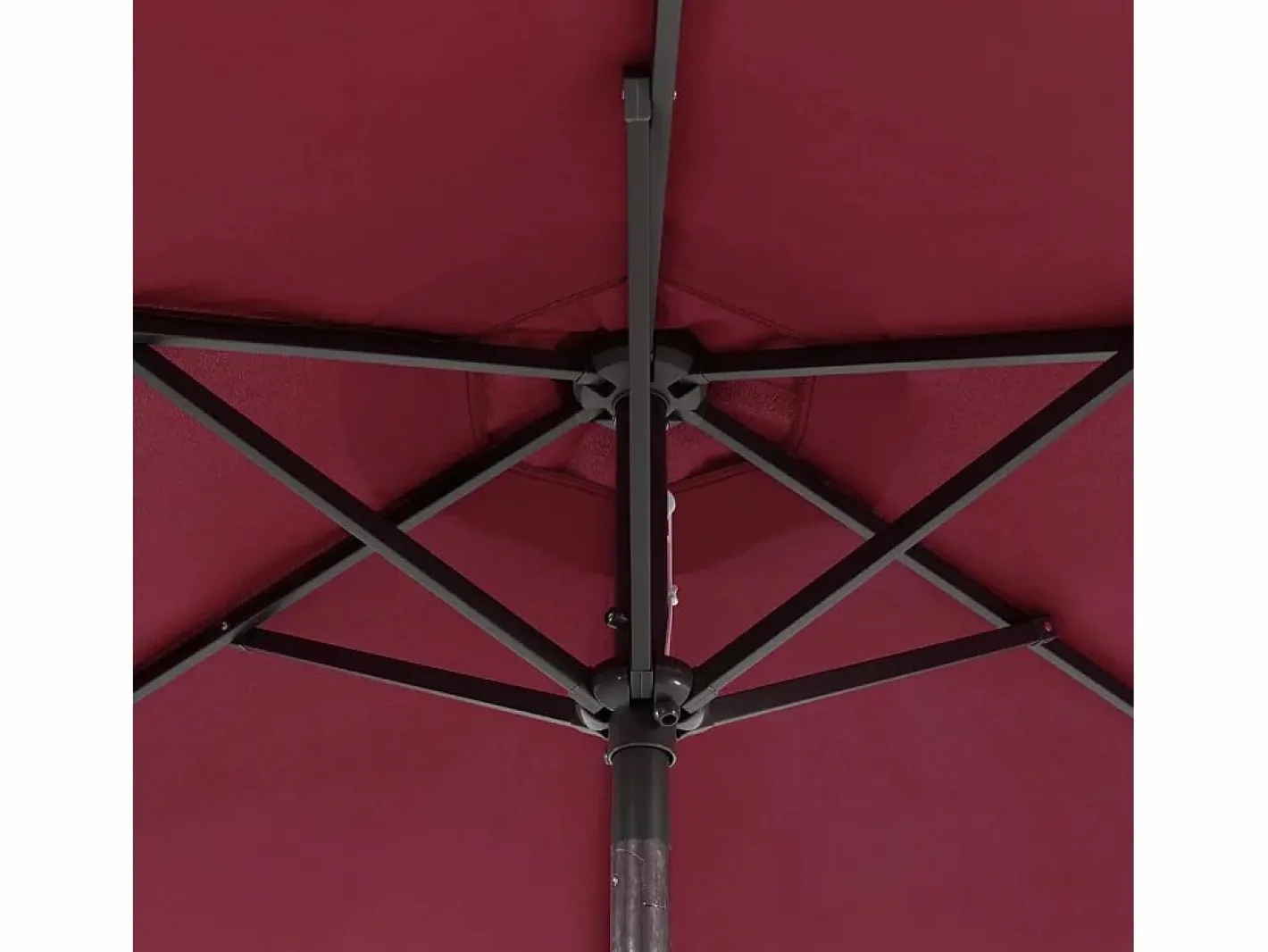 Jeanerette Sombrilla de jardín con poste de acero burdeos 225x225x212 cm^Garden Furniture Outlet