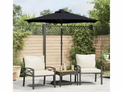 Garden Furniture Jeanerette Sombrilla de jardín con poste de acero negro 225x225x212 cm Online