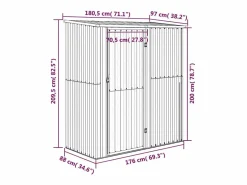 Jendaris Cobertizo jardín acero galvanizado antracita 180,5x97x209,5 cm^Garden Furniture Discount