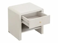 Vente-unique Juego 2 mesitas de noche con 1 cajón y 1 hueco MDF y dorado - MIRENALO Beige