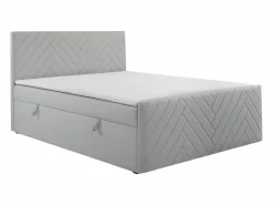 Ysmée Juego Cama con canapés abatibles - 160 x 200 - Terciopelo - - MAKANA Gris claro Discount