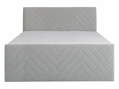 Ysmée Juego Cama con canapés abatibles - 160 x 200 - Terciopelo - - MAKANA Gris claro Discount