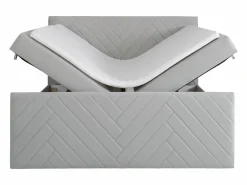 Ysmée Juego Cama con canapés abatibles - 160 x 200 - Terciopelo - - MAKANA Gris claro Discount