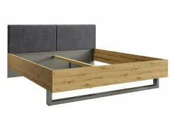 Meublorama Dormitorio Completo|Juego completo de dormitorio IZO: Armario, cama 160x200, cómoda, mesitas de noche, roble/gris antracita