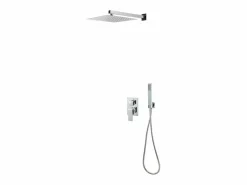 Juego completo de ducha con cabezal de ducha de acero inoxidable plateado 02_0003103^Helloshop26 Hot