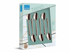 Amefa Cubierto|Juego de 6 cucharillas de café Moka Champagne rosé - Colección Felicity