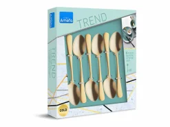 Juego de 6 cucharillas de café doradas mate de la colección Austin^Amefa Outlet