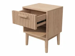 Juego de 2 mesitas de noche con cajones - Mesa de centro moderna con cajón de almacenamiento para salón y dormitorio - color madera natural Color natural oscuro Outlet