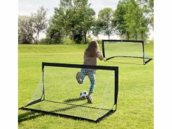 Aparato De Musculación|Juego de 2 mini porterías de fútbol plegables, de acero y red de tetrolón, color (186x90x89cm)