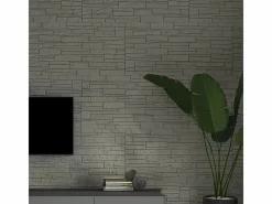 Juego de 12 paneles decorativos con efecto ladrillo 3D, 8,6 m², revestimiento de pared de poliuretano, 120 x 60 x 2,5 cm, color tortora Gris Hot
