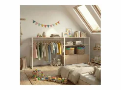 Juego de 2 percheros modulares KADRA de 200x85cm para buhardillas Blanco Best