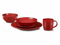 MEDARD DE NOBLAT Juego de 6 Platos de Postre Stone 20 cm - Colección Médard de Noblat Rojo Hot