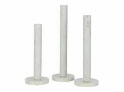 Juego de 3 portavelas de cerámica blanca H30 a 40 cm^J-Line Online