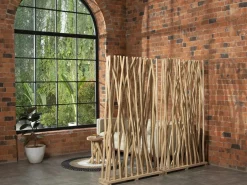 OZAIA Juego de 2 separadores de ambientes de madera de teca - L. 100 x P. 25 x H. 180 cm - Natural - GAYANA Color natural claro Online