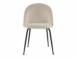 Vente-unique Juego de 2 sillas - Terciopelo y metal negro mate - . MELBOURNE Beige Clearance