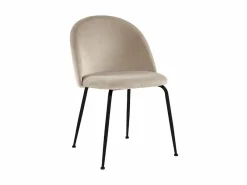 Vente-unique Juego de 2 sillas - Terciopelo y metal negro mate - . MELBOURNE Beige Clearance