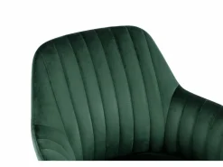 Vente-unique Juego de 2 sillas con brazos - Terciopelo y metal efecto madera - Verde oscuro - ELEANA Verde esmeralda Sale