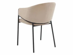 Vente-unique Juego de 6 sillas con brazos de tela y metal - - ORDIDA Beige Clearance