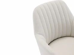 Vente-unique Juego de 2 sillas con brazos - Tela y metal efecto madera - - ELEANA Crema Hot