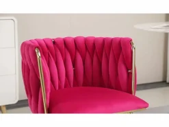 Sillas Y Lotes De Sillas|Juego de 2 Sillas con Respaldo de Concha y Bastidor Trenzado, Patas Doradas - Gris - Elegancia Bohemia