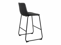 Juego de 2 sillas de bar industriales, asiento acolchado de cuero sintético efecto vintage, patas de metal HELIO 64 (negro gris)^Kayelles Best