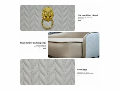 Juego de 2 sillas de comedor beige de cocina en cuero, capacidad de carga 150 kg, 43.5x43.5x90cm^Fativo Outlet