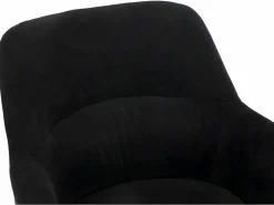 Vente-unique Juego de 2 sillas de comedor con brazos - Tela aterciopelada y metal . . HEKA Negro Outlet
