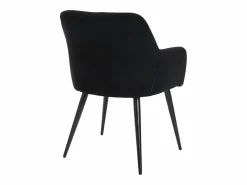 Vente-unique Juego de 2 sillas de comedor con brazos - Tela aterciopelada y metal . . HEKA Negro Outlet