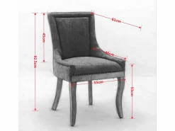 Juego de 2 sillas de comedor - Sillas de comedor con respaldo tapizado y tachuelas de bronce -^ Hot