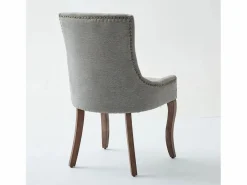 Juego de 2 sillas de comedor - Sillas de comedor con respaldo tapizado y tachuelas de bronce -^ Hot